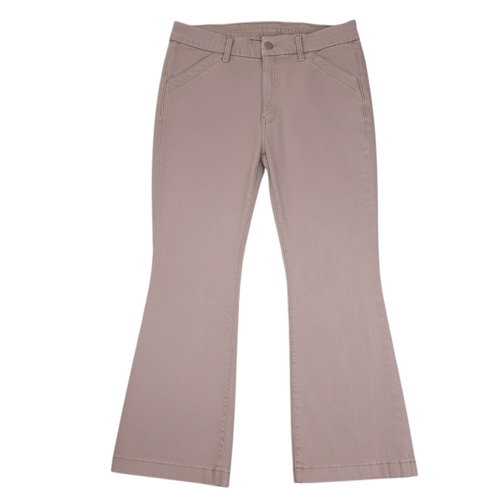 American Eagle Kick Boot Pants Womens 12 X-Short Khaki High Rise Stretch Twill